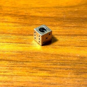 Sterling silver dice 925 charm slide super cute accessory! 🎲 great gift 🎁🎄